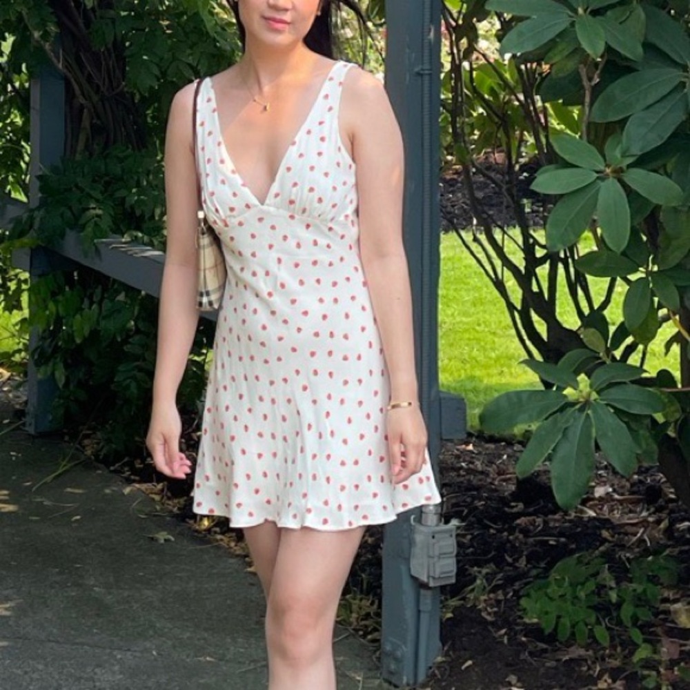 Zara strawberry print dress